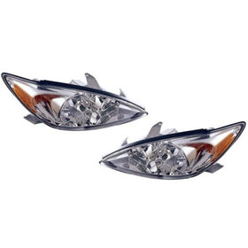 Toyota Camry (LE, XLE) Replacement Headlight Assembly (Chrome) - 1-Pair