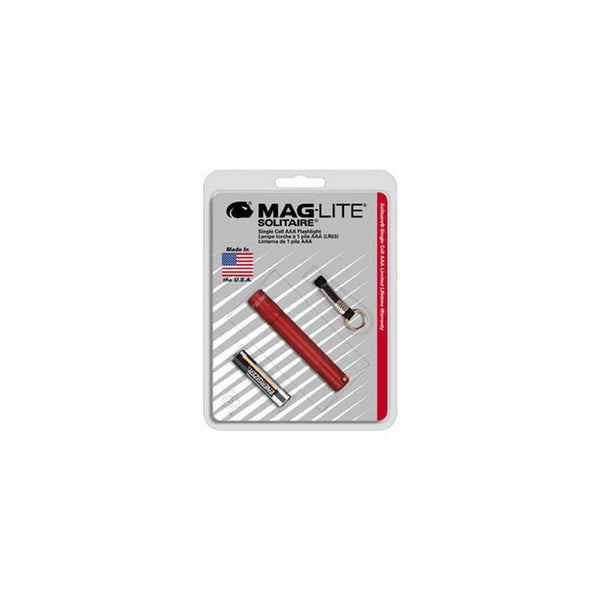 Solitare Mini Mag Flashlight Aluminum 1 Aaa Cell Red