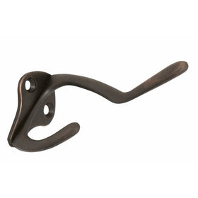 Design House 202887 3-Inch Double Hat and Coat Hook, Oil Rubbed Bronze Finish