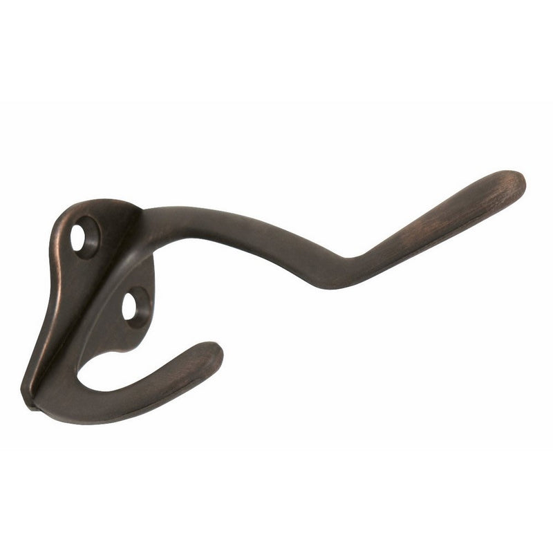 Design House 202887 3-Inch Double Hat and Coat Hook, Oil Rubbed Bronze Finish
