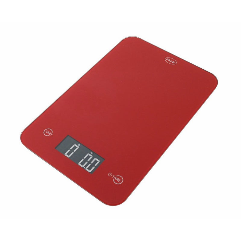American Weigh Scales ONYX-5K-RD Slim Design Kitchen Scale, 11-Pound by 0.1-Ounce, Red
