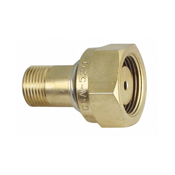 Uniweld F31 Brass Adaptor from CGA520 "B" Tank to CGA200 "MC" Regulator