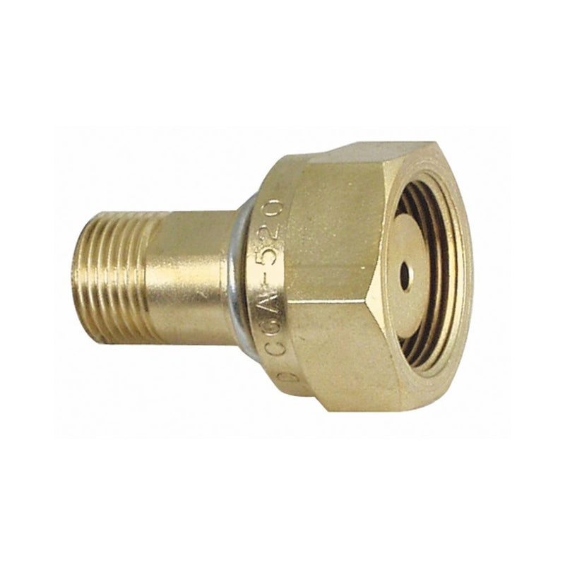 Uniweld F31 Brass Adaptor from CGA520 "B" Tank to CGA200 "MC" Regulator