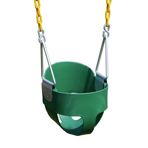 Eastern Jungle Gym Heavy-Duty High Back Full Bucket Toddler Swing Seat with Coated Swing Chains Fully Assembled