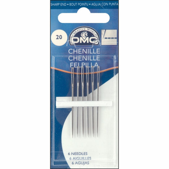 DMC 1768-20 Chenille Hand Needles, 6-Pack, Size 20