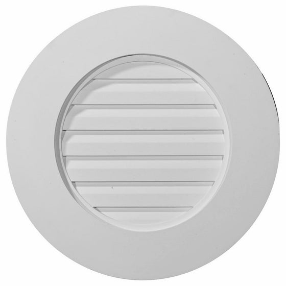 Ekena Millwork GVRO27F 27-Inch W x 27-Inch H x 1 3/4-Inch P Plain Round Gable Vent Louver, Functional