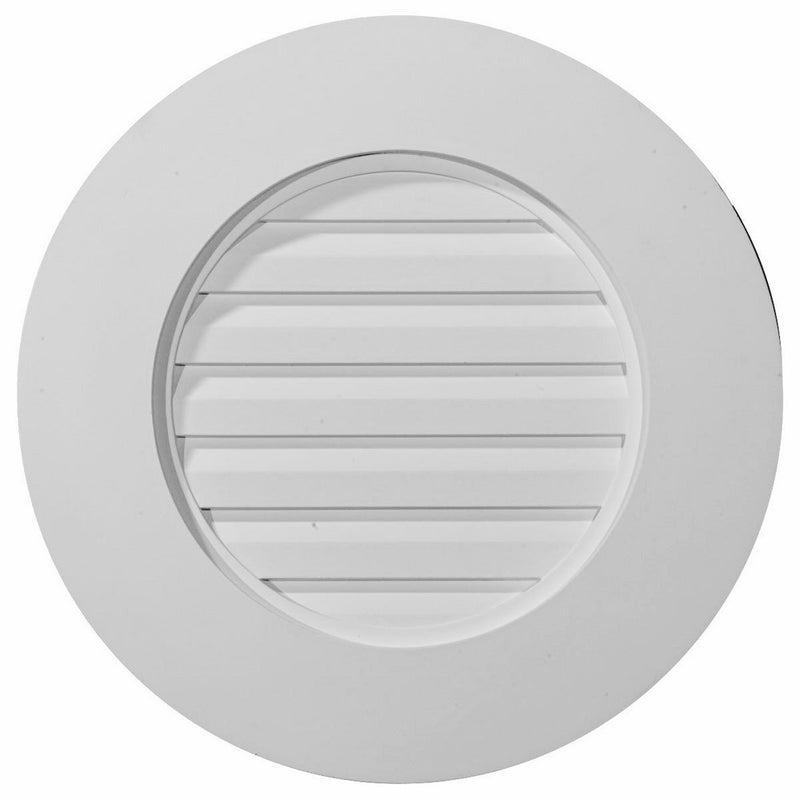 Ekena Millwork GVRO27F 27-Inch W x 27-Inch H x 1 3/4-Inch P Plain Round Gable Vent Louver, Functional