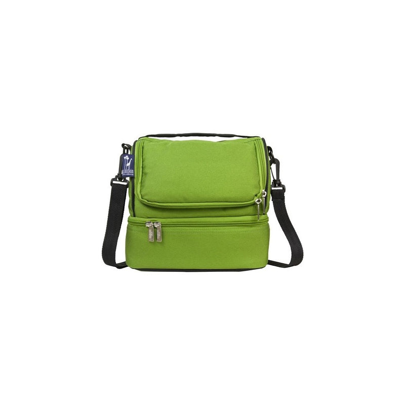 Wildkin Two Compartment Lunch Bag, Insulated, Moisture Resistant and Easy to Clean, Complete with a Microwave and Dishwasher-Safe Container, Ages 5, Perfect for Kids & On-The-Go Parents, Parrot Green