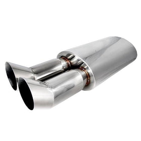 Spec-D Tuning MF-RS3DTM Universal Fitment Dtm Style Dual Tip Muffler Stainless Steel