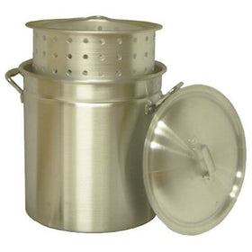 King Kooker KK60R Aluminum Pot with Basket and Lid, 60-Quart