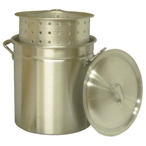 King Kooker KK60R Aluminum Pot with Basket and Lid, 60-Quart