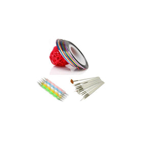 5 X 2way Dotting Pen Marbleizing Tool  15pcs Nail Art Brush  Set Of 10 Nail Striping Tape Tool Kit Set