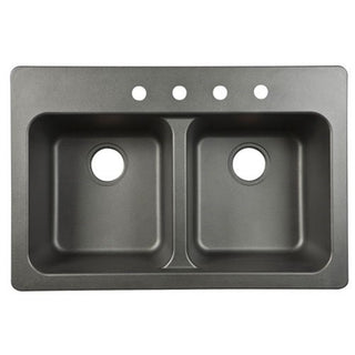 Kindred FTB904BX Double Bowl Sink 9-Inch Deep, Black