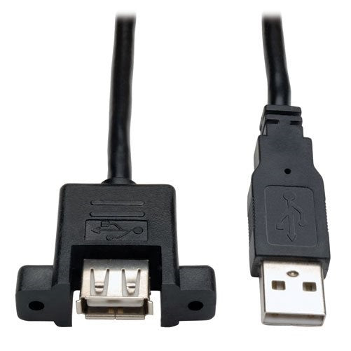 Tripp Lite USB 2.0 Hi-Speed Panel Mount Extension Cable, USB-A (M/F), 6-in. (U024-06N-PM)