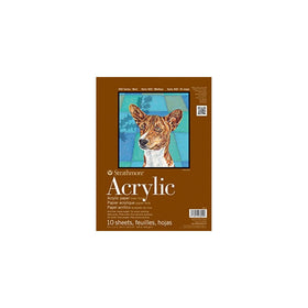 Strathmore 430-9 400 Series Acrylic Pad, Linen Finish, 9"x12" Glue Bound, 10 Sheets