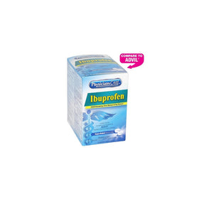 PhysiciansCare Ibuprofen Pain Reliever Medication 200mg, 50 Packets of Two Tablets
