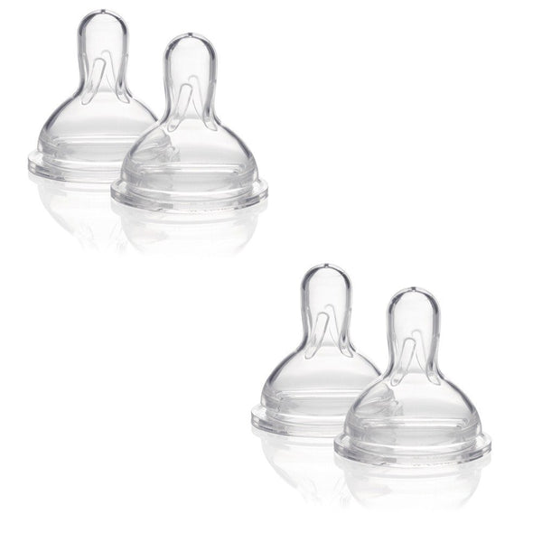 Medela Medium-Flow Wide Base Nipples for 4-12 Months (2 Packs of 3)