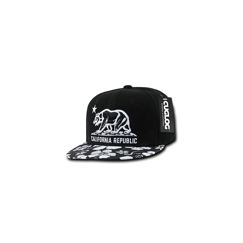 CUGLOG Floral Snapbacks, Black