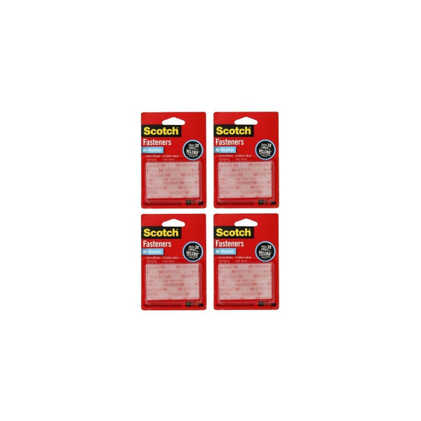 3M Scotch All-Weather EZPass iPass Fastlane Toll Fasteners, 8 Sets of 1 Inch x 3 Inches Strips, Clear (RFD7090)