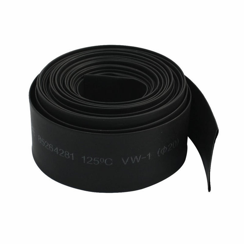 Black 20mm Dia. Heat Shrink Tubing Tube Sleeving Wrap Wire 5M 16.5Ft
