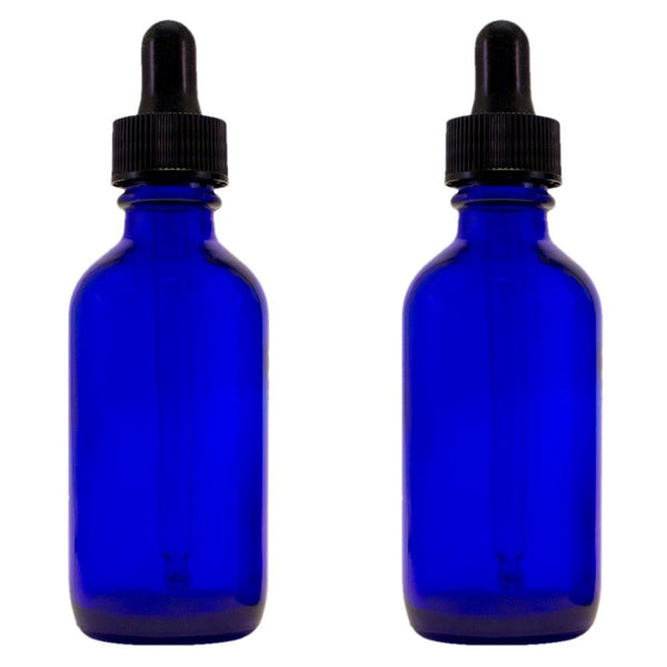 Greenhealth - Pack of 2 - Cobalt Blue Glass Bottle 2oz with Glass Dropper