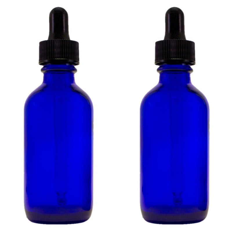 Greenhealth - Pack of 2 - Cobalt Blue Glass Bottle 2oz with Glass Dropper