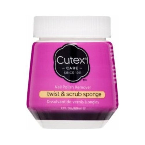 Cutex Nail Polish Remover Twist & Scrub Sponge 2 oz (Pack of 2)