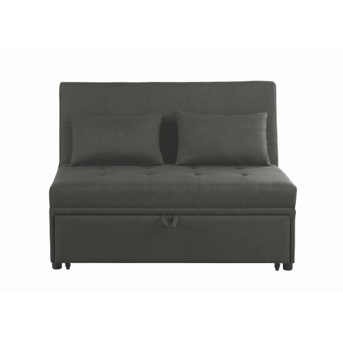 Fabric Upholstered Wooden Sleeper Sofa Bed with Tufted Detail, Gray