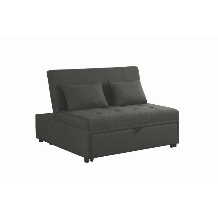 Fabric Upholstered Wooden Sleeper Sofa Bed with Tufted Detail, Gray