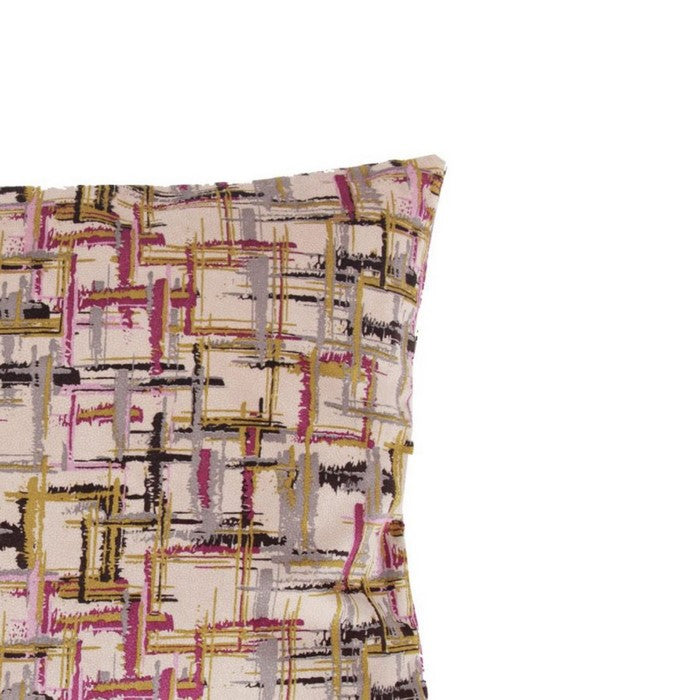 Fabric Accent Pillow in Geometric Pattern, Multicolor