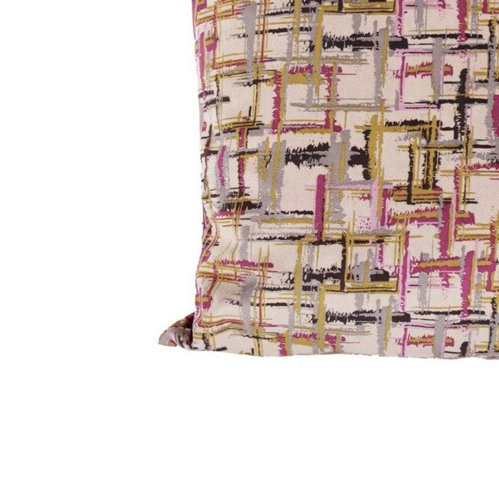 Fabric Accent Pillow in Geometric Pattern, Multicolor