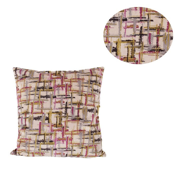 Fabric Accent Pillow in Geometric Pattern, Multicolor