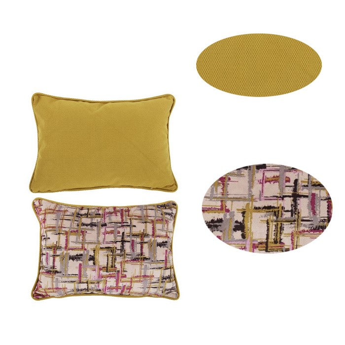 Fabric Reversable Throw Pillow in Geometric Pattern, Multicolor