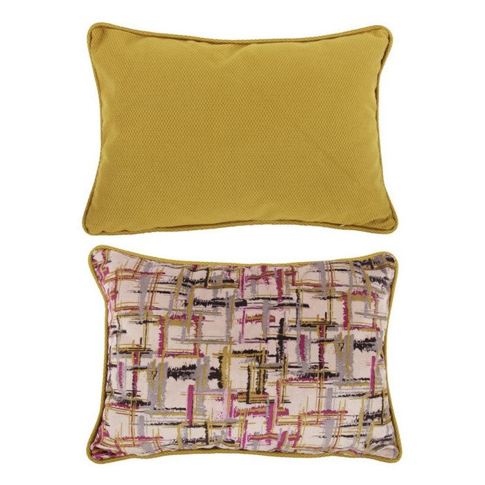 Fabric Reversable Throw Pillow in Geometric Pattern, Multicolor