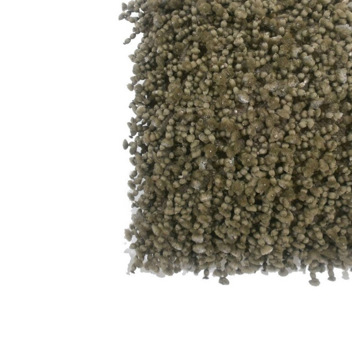 Fabric Accent Pillow with Shaggy Details, Brown