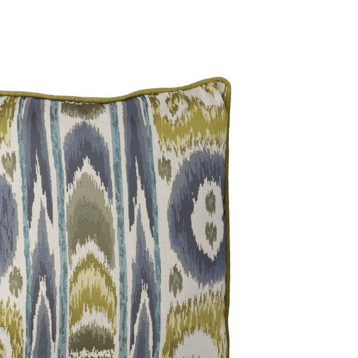 Woven Fabric Accent Pillow in Elegant Designer Pattern, Multicolor