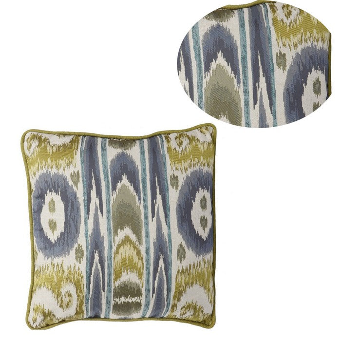 Woven Fabric Accent Pillow in Elegant Designer Pattern, Multicolor