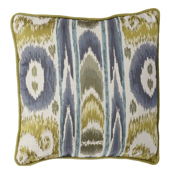 Woven Fabric Accent Pillow in Elegant Designer Pattern, Multicolor
