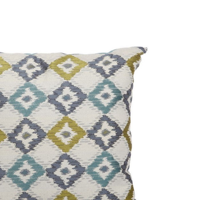 Woven Design Fabric Accent Pillow in Diamond Pattern, Multicolor