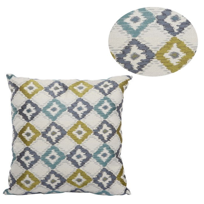 Woven Design Fabric Accent Pillow in Diamond Pattern, Multicolor