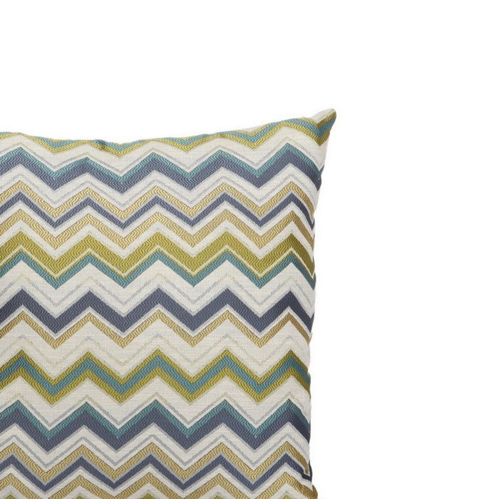 Woven Design Fabric Accent Pillow in Chevron Pattern, Multicolor