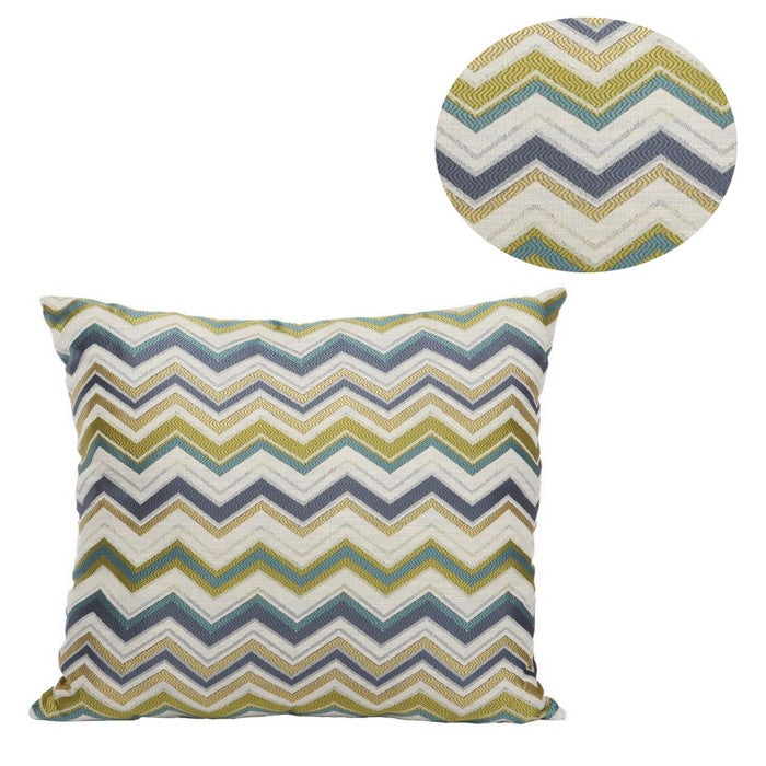 Woven Design Fabric Accent Pillow in Chevron Pattern, Multicolor