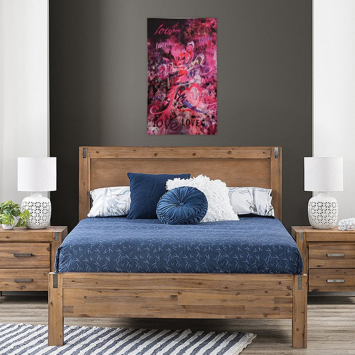 Abstract Design Silk Canvas Wall Art with Wooden Backing, Multicolor