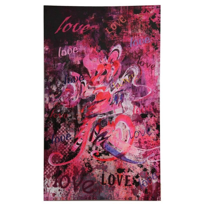 Abstract Design Silk Canvas Wall Art with Wooden Backing, Multicolor