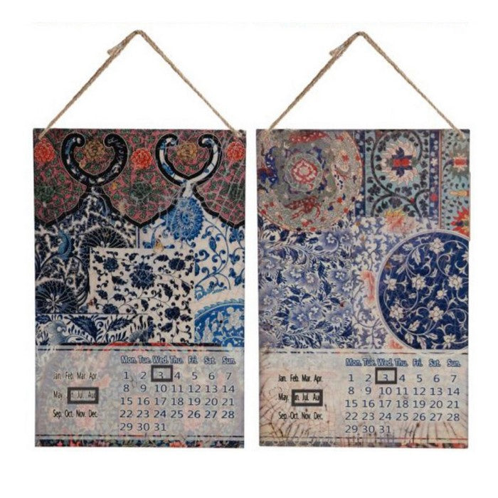 Classic 4 Piece Metal Calendar WallDecor Set with Intricate Pattern, Multicolor