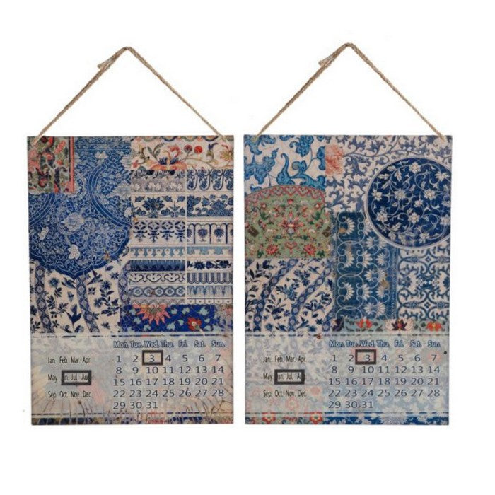 Classic 4 Piece Metal Calendar WallDecor Set with Intricate Pattern, Multicolor