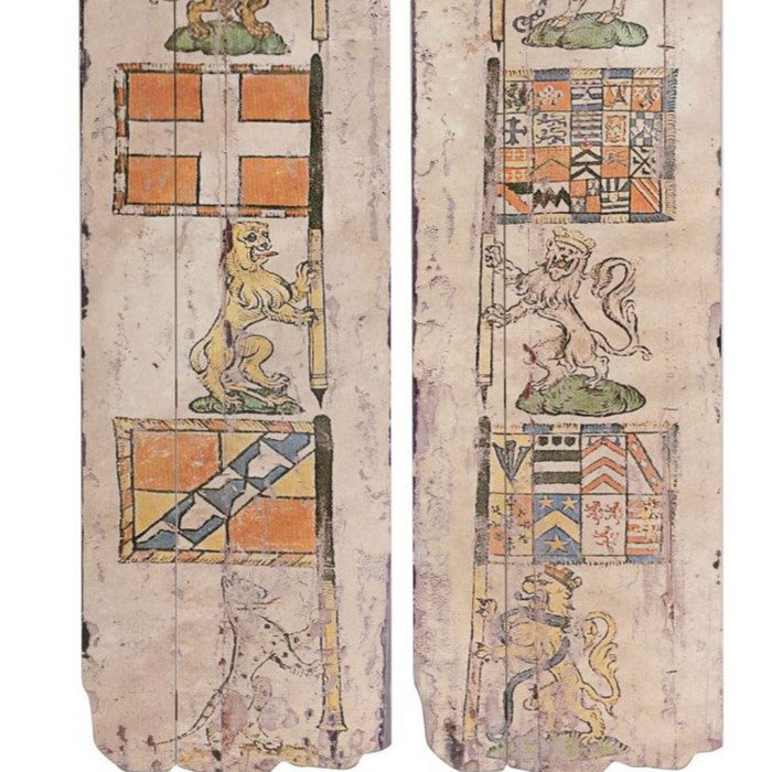 Antiqued 2 Piece Wooden Wall Plaque Set, Multicolor