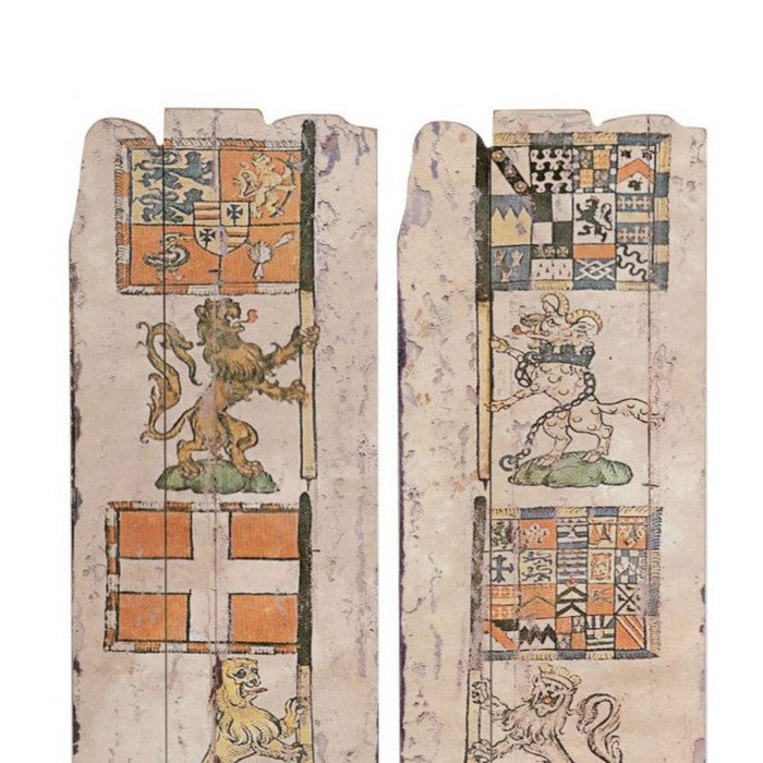 Antiqued 2 Piece Wooden Wall Plaque Set, Multicolor