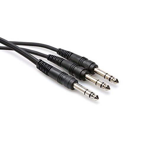 Hosa CYS-105 Y Cable, 1/4 in TRS to Dual 1/4 in TRS, 5 ft