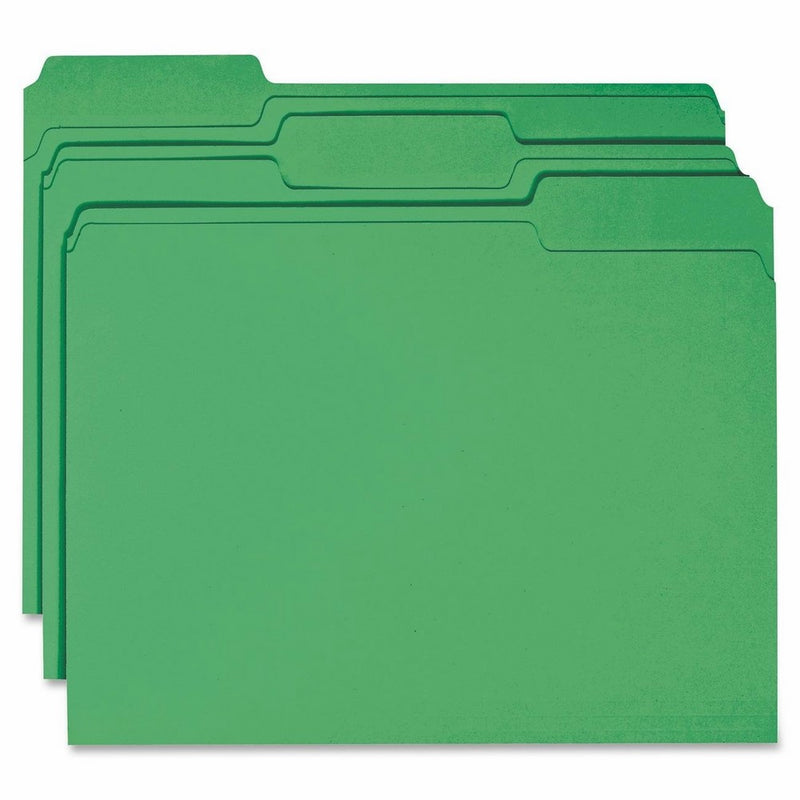 Smead File Folder, Reinforced 1/3-Cut Tab, Letter Size, Green, 100 per Box (12134)